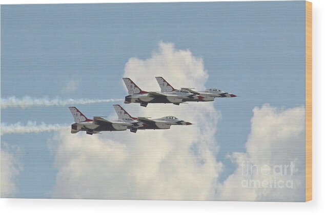 Jet Wood Print featuring the photograph Red White and Blue by Carol Bradley