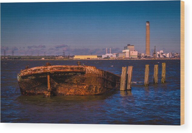 Chatham Wood Print featuring the photograph Riverside Wreck by Dawn OConnor