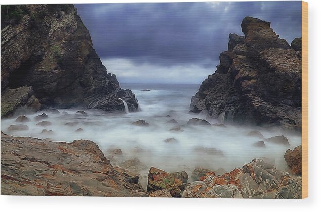 Seascape Photography Wood Print featuring the photograph Rocky Forster 0002 by Kevin Chippindall