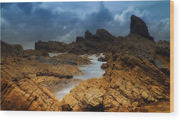 Seascape Photography Australia Wood Print featuring the photograph Rocky Forster 0003 by Kevin Chippindall