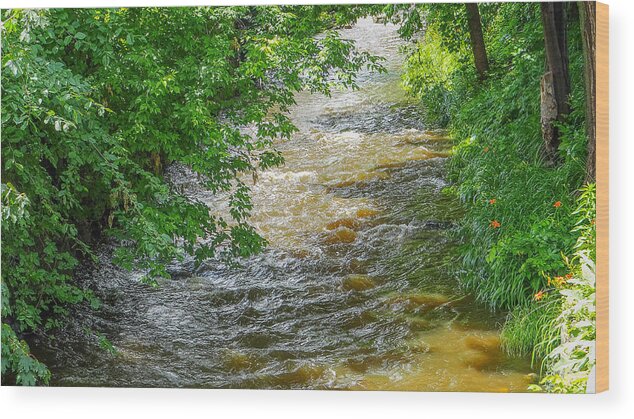 Water Wood Print featuring the photograph Running Water by Dennis Dugan
