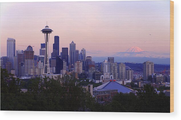 Seattle Wood Print featuring the photograph Seattle Dawning by Chad Dutson