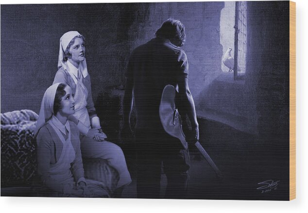 Enlightenment Wood Print featuring the painting Sisters of Mercy by M Spadecaller