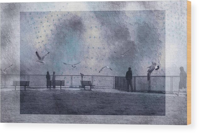 Birds Wood Print featuring the photograph Sky dance by Suzy Norris