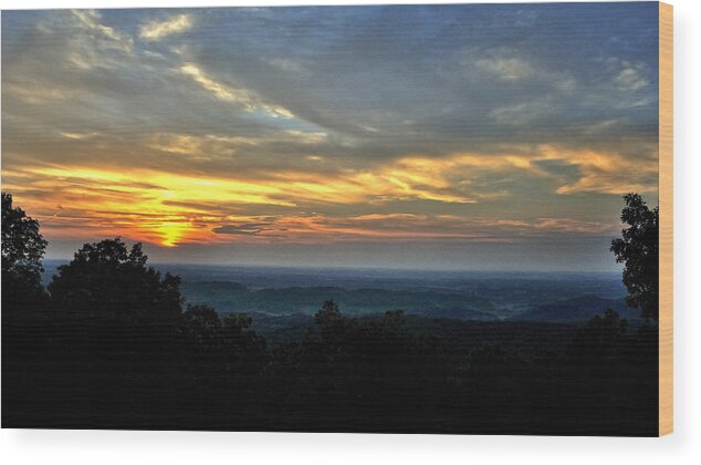 Sunset Wood Print featuring the photograph Smoky Mountain Sunset 2 by George Taylor
