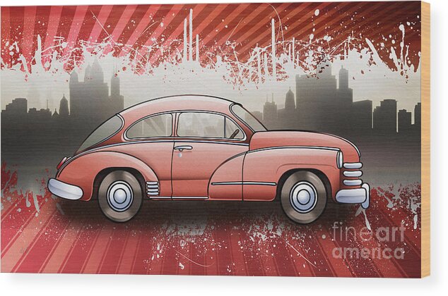 Car Wood Print featuring the digital art Still They Ride V2 by Peter Awax