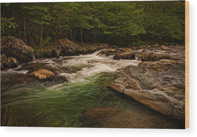 Stream Wood Print featuring the photograph Stream Within the Trees by Dave Bosse