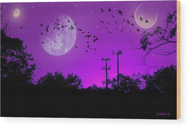 2d Wood Print featuring the photograph Sundown Fantasy - Violet by Brian Wallace