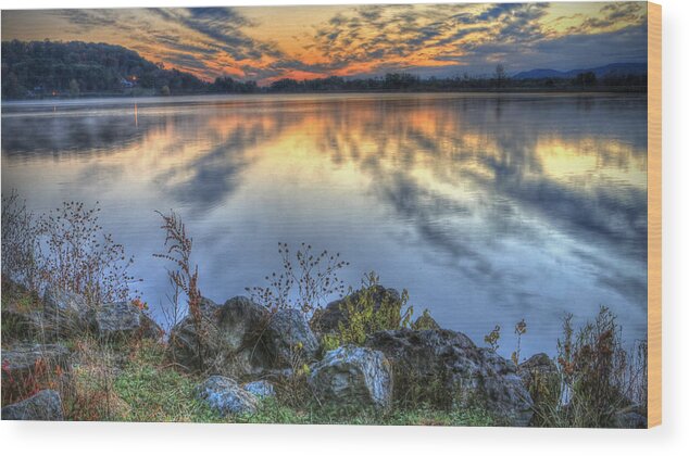 Lake Wood Print featuring the photograph Sunrise On The Lake by Jaki Miller