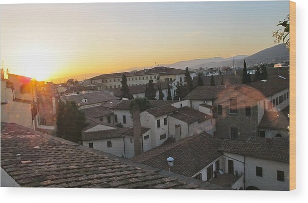 Florence Wood Print featuring the photograph Sunset in Florence by Sue Morris