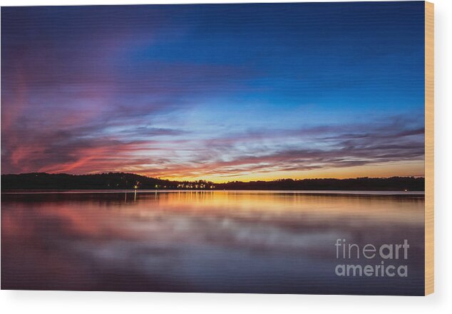 Lake-lanier Wood Print featuring the photograph Sunset on Lake Sidney Lanier by Bernd Laeschke