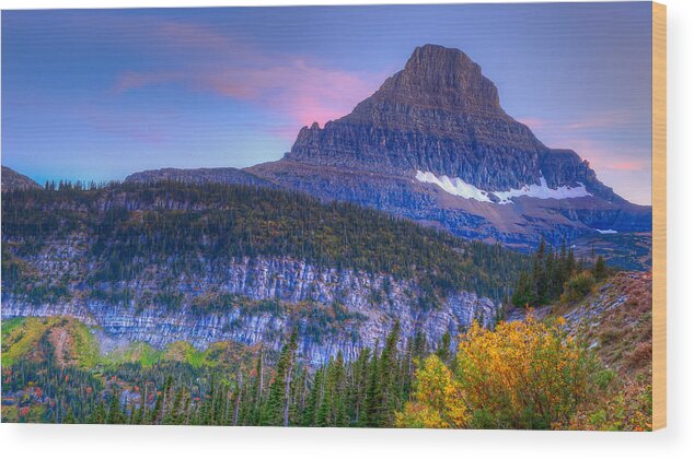 Brenda Jacobs Fine Art Wood Print featuring the photograph Sunset on Reynolds Mountain by Brenda Jacobs