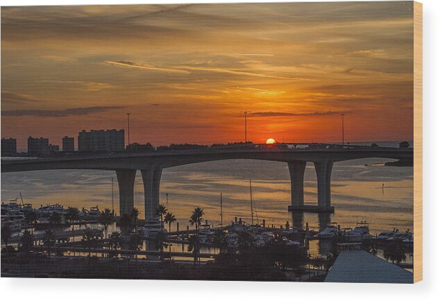 Clearwater Beach Wood Print featuring the photograph Sunset over the beach by Jane Luxton