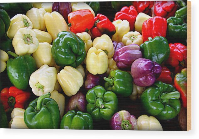 Sweet Wood Print featuring the photograph Sweet Bell Peppers by Tina Meador