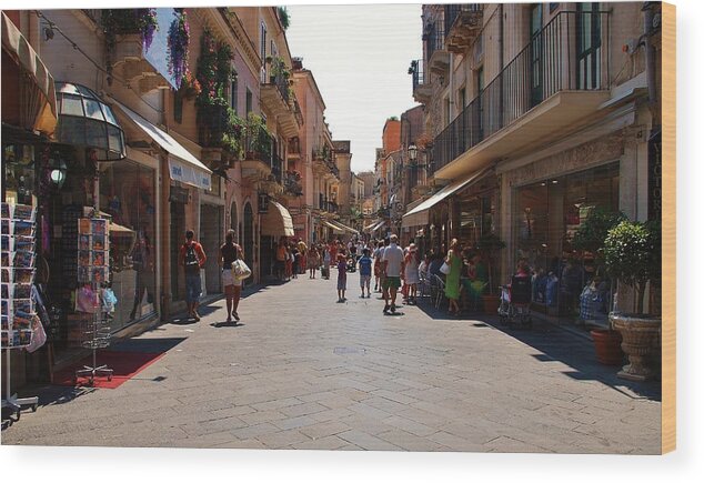 Taormina Wood Print featuring the photograph Taormina City by Dany Lison