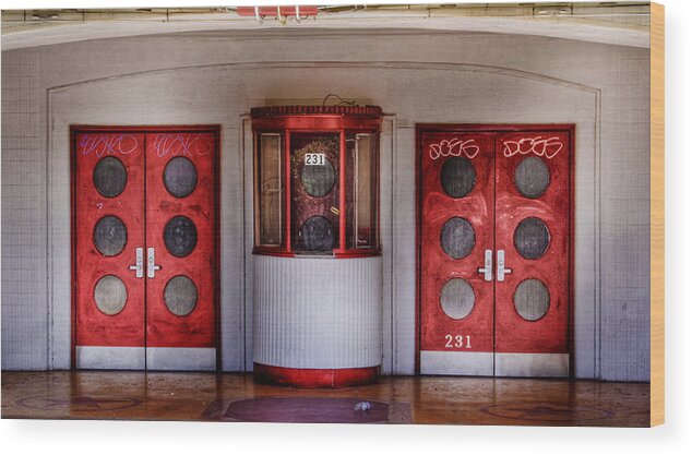 Door Wood Print featuring the photograph Texas Theater by David and Carol Kelly