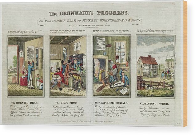 The Drunkard's Progress Wood Print featuring the photograph The Drunkard's Progress by Library Of Congress