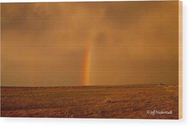 Storms Wood Print featuring the photograph The last rainbow by Jeff Niederstadt