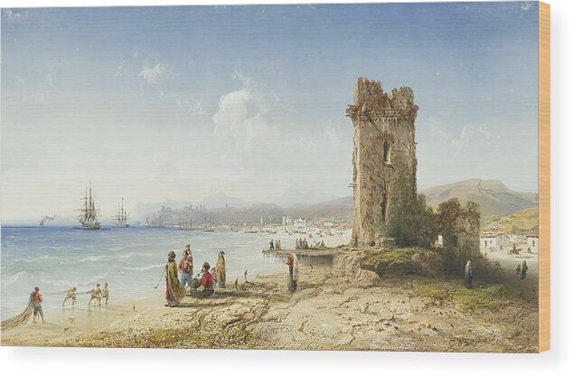 Ottoman Wood Print featuring the painting The Ruins Of Chersonesus Crimea by Celestial Images