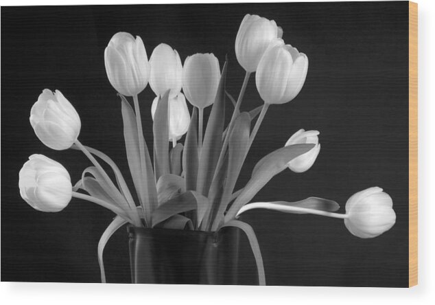 White Wood Print featuring the photograph Tullips by Robert Dann