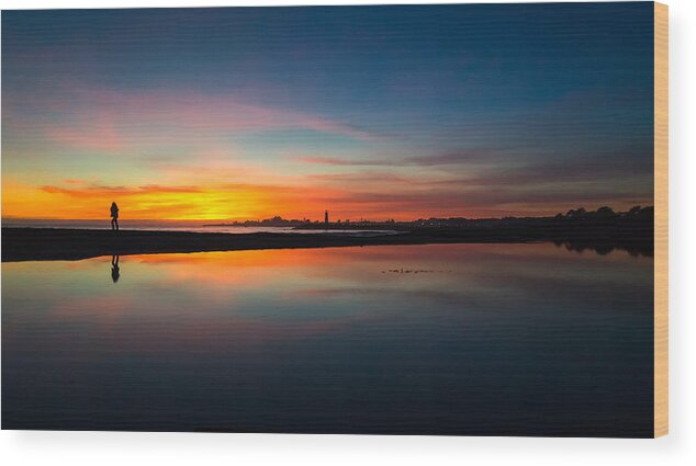 Beach Wood Print featuring the photograph Twin Lakes Reflections by Weir Here And There