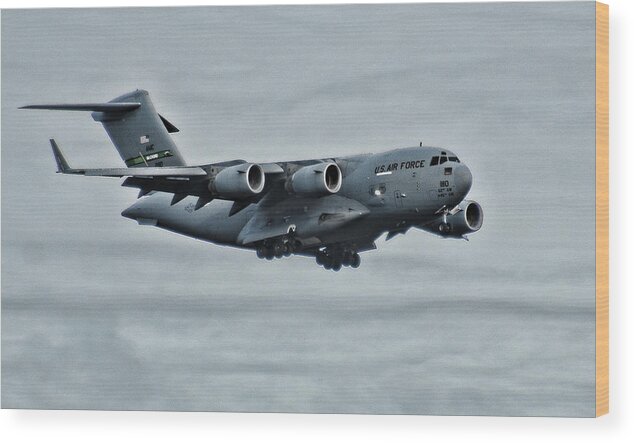 Airplane Wood Print featuring the photograph US Air Force C17 by Ron Roberts