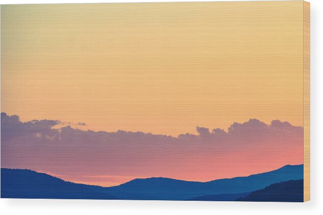 Sunset. Sunrise Wood Print featuring the photograph Vail Sunset by Linda Bailey