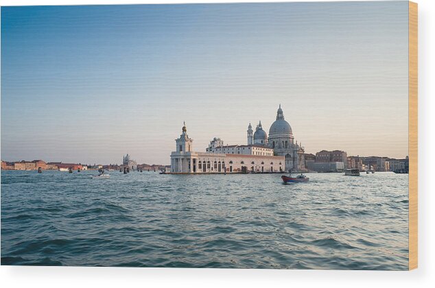 Architecture Wood Print featuring the photograph Venice at sunset. by Francesco Emanuele Carucci