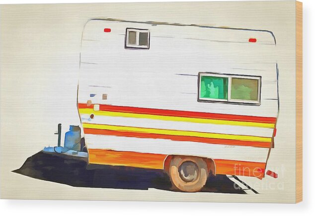 Pop Wood Print featuring the photograph Vintage Camping Trailer Pop by Edward Fielding