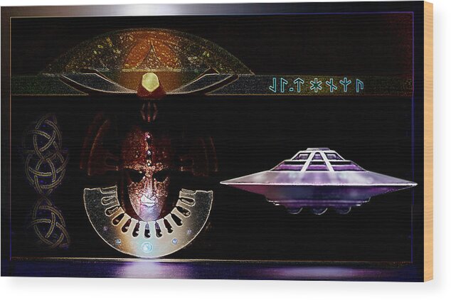 Ufo Wood Print featuring the digital art Visitor to Atlantis by Hartmut Jager