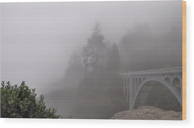 Fog Wood Print featuring the photograph Waiting by KATIE Vigil