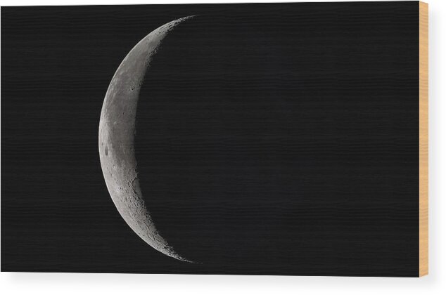 Moon Wood Print featuring the photograph Waning Crescent Moon by Nasa's Scientific Visualization Studio/science Photo Library