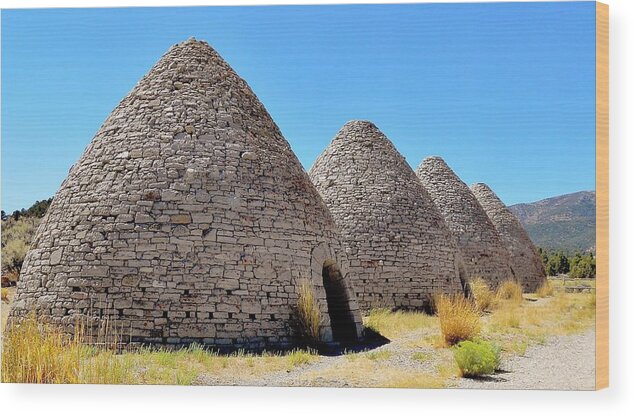 Ward Wood Print featuring the photograph Ward Charcoal Ovens by Benjamin Yeager