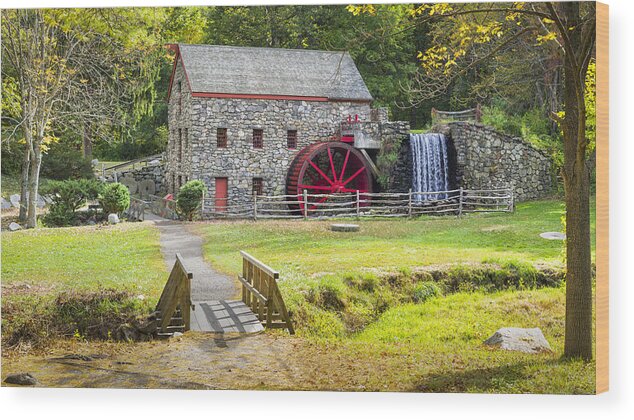 Wayside Wood Print featuring the photograph Wayside Inn Grist Mill by Kyle Wasielewski