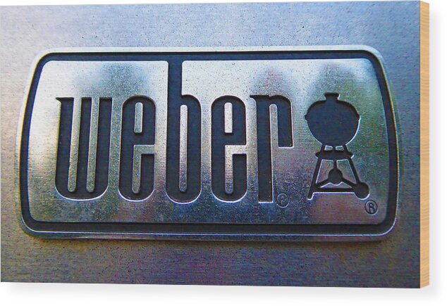 Barbeque Wood Print featuring the photograph Weber by Laurie Tsemak