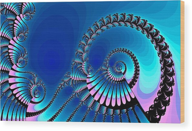 Abstract Wood Print featuring the digital art Wheel of Fortune by Anastasiya Malakhova