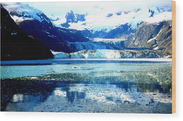 Alaska Wood Print featuring the photograph XL Glacier Bay Alaska by Katy Hawk