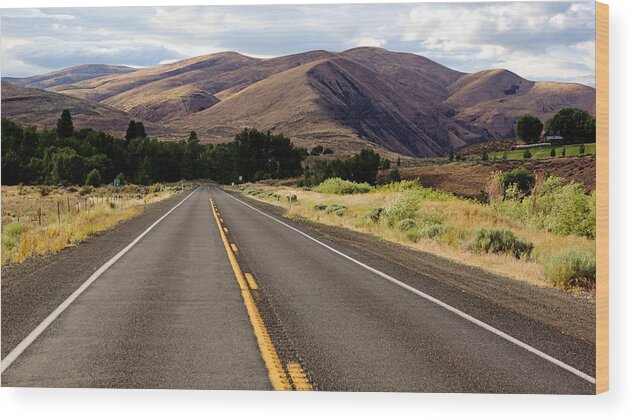 Road Wood Print featuring the photograph Yakima Canyon Road by Daniel Woodrum