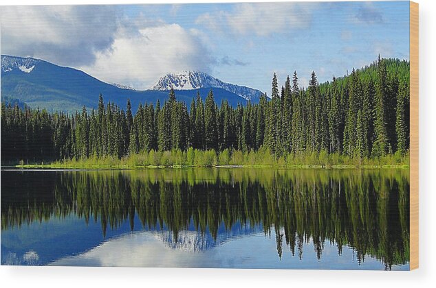 Nancy Green Provincial Park Wood Print featuring the photograph Mirror Image #1 by Blair Wainman