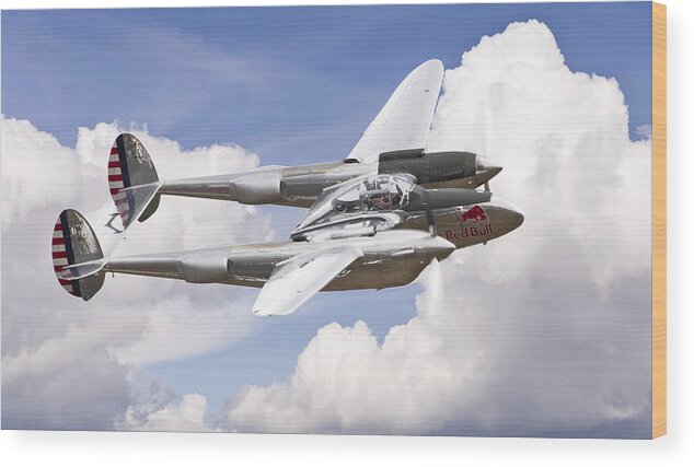 P-38 Wood Print featuring the photograph P-38 Lightning #1 by Ian Merton