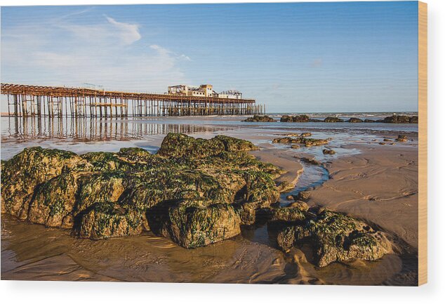 Beach Wood Print featuring the photograph Hastings Pier #16 by Dawn OConnor