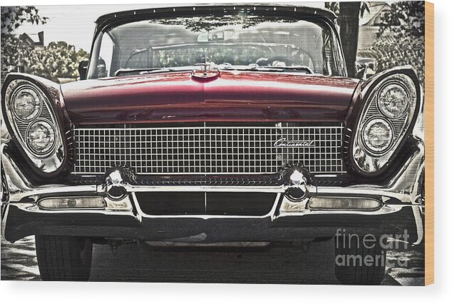 Lincoln Continental Wood Print featuring the photograph 1958 Lincoln Continental by Gwyn Newcombe