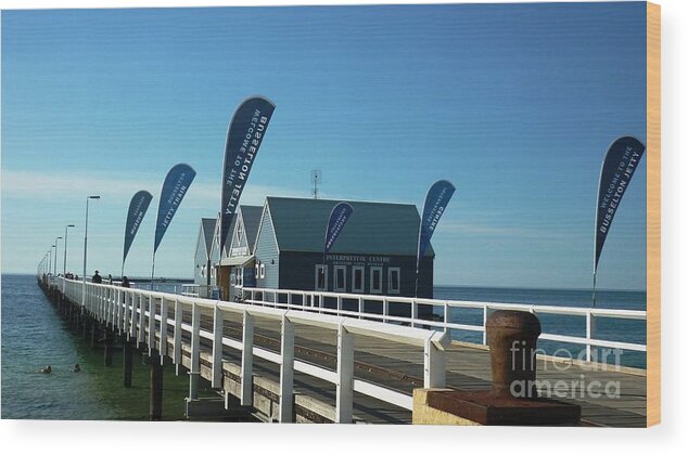 Busselton Wood Print featuring the photograph Busselton Jetty by Therese Alcorn