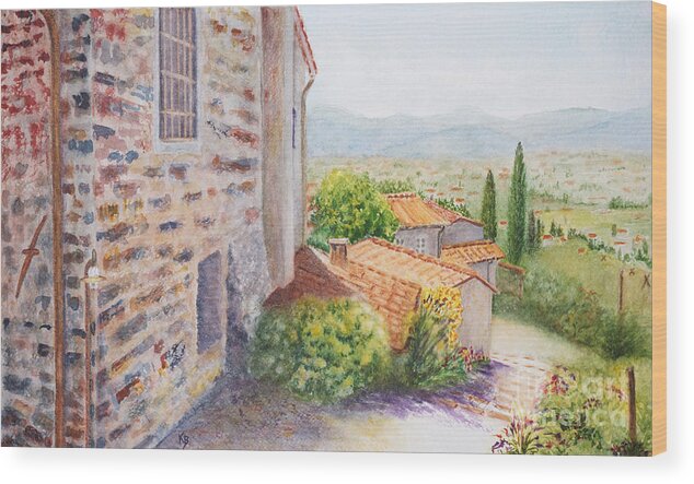 Italy Wood Print featuring the painting Casale by Karen Fleschler