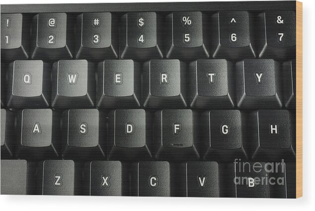 Computer Wood Print featuring the photograph Computer Keyboard by Photo Researchers Inc