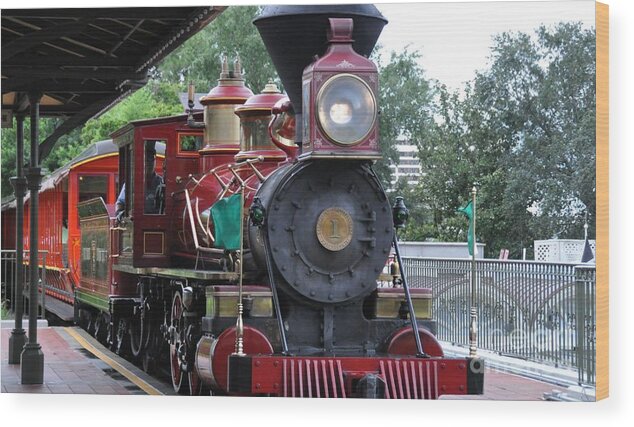 Steam Locomotive Wood Print featuring the photograph Disney 4-6-0 Ten Wheeler Number 1 by John Black