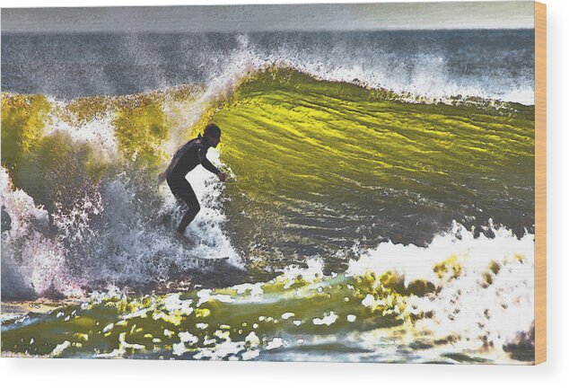 Surf Wood Print featuring the photograph Emerald Nirvana by Scott Evers