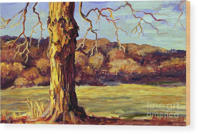 Maple Tree Wood Print featuring the painting Facing Zion by Patricia A Griffin