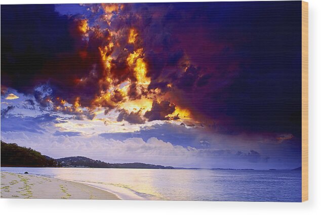 Sunset Wood Print featuring the photograph Fire In The Sky by Paul Svensen