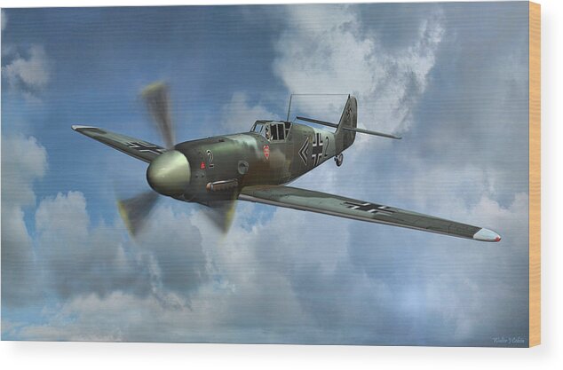 Aircraft Wood Print featuring the digital art Messerschmitt Bf-109 by Walter Colvin